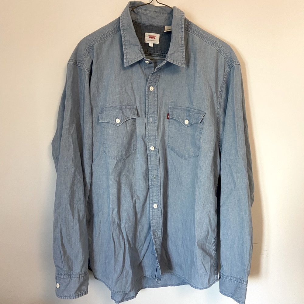 Levi’s denim shirt.